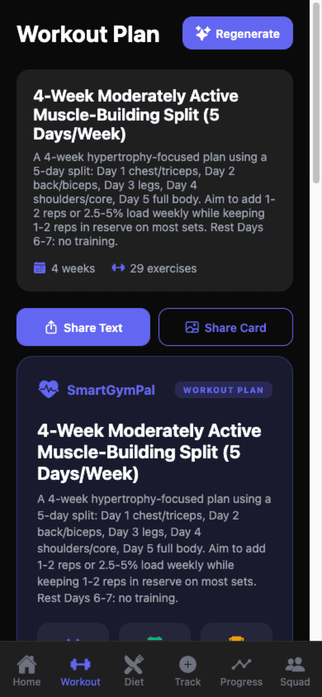 AI-Generated Workout Plans